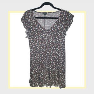 Wild Fable Womens Dress Size Medium Short Sleeve Floral Ribbed V Neck